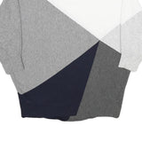 PHASE EIGHT Womens White Grey Navy Colourblock Plain Crew Neck Basic Knit M