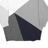 PHASE EIGHT Womens White Grey Navy Colourblock Plain Crew Neck Basic Knit M