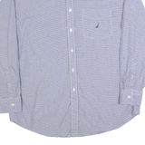 NAUTICA Mens Blue Pattern Shirt XL Cotton Blend Classic Button-Down Long Sleeve