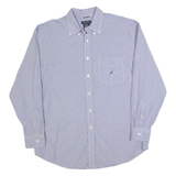 NAUTICA Mens Blue Pattern Shirt XL Cotton Blend Classic Button-Down Long Sleeve