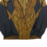 LAVON Womens Black & Brown Paisley Pattern Zip Jacket L Polyester Blend