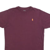 POLO RALPH LAUREN Mens Maroon T-Shirt M Short Sleeve Crew Neck Classic Cotton