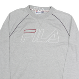 FILA Mens Grey Crew Neck M Cotton Sweatshirt Branded Casual Lightweight