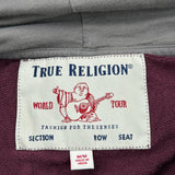 True Religion Hoodie - Medium Burgundy Cotton