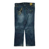 Guitar Embroidery Unbranded Hip Hop Jeans - 36W 30L Blue Cotton Blend