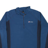 BERGHAUS Mens Blue Navy Polartec Fleece Jacket L Zip Outdoor Activewear