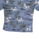 PALM WAVE HAWAII Mens Blue Hawaiian Shirt M Tropical Cotton Casual Summer Beach