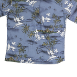 PALM WAVE HAWAII Mens Blue Hawaiian Shirt M Tropical Cotton Casual Summer Beach
