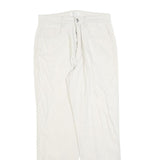 MAC Womens Linen Blend White Regular Fit Straight Leg Trousers W28 L30 Stylish