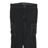 DICKIES Mens Cotton Black Regular Cargo Trousers W36 L30 Workwear Zip Closure