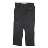 DICKIES Mens Cotton Blend Black Regular Straight Trousers W38 L32 Workwear Zip