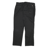 DICKIES Mens Cotton Blend Black Regular Straight Trousers W38 L32 Workwear Zip