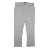 NAUTICA Mens Cotton Blend Grey Slim Straight Trousers W37 L33 Casual Zip