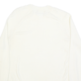 CALVIN KLEIN Womens White Plain Acrylic Jumper Crew Neck Basic Knit L Soft
