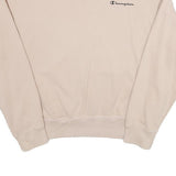 CHAMPION Womens Beige Cotton Blend Crew Neck M Logo Embroidered Sweatshirt