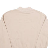 CHAMPION Womens Beige Cotton Blend Crew Neck M Logo Embroidered Sweatshirt