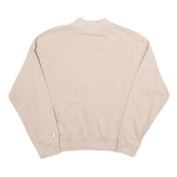 CHAMPION Womens Beige Cotton Blend Crew Neck M Logo Embroidered Sweatshirt