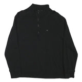 CALVIN KLEIN Mens Black 1/4 Zip L Cotton Blend Pullover Sweatshirt