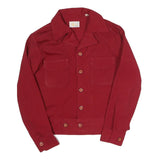 D GALA Womens Red Shirt Long Sleeve Collared S Button Front Top Polyester