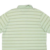CHAPS Mens Light Green & White Striped Short Sleeve Polo Shirt XL Cotton Blend