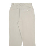 BENSISNON Womens Beige Regular Fit Straight Trousers W24 L27 Classic Zip Pocket