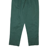 LANDS END Womens Cotton Blend Forest Green Regular Fit Straight Trousers W25 L29