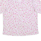 DAMART Womens White & Pink Floral Sports Shirt Short Sleeve Collared UK 20
