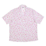 DAMART Womens White & Pink Floral Sports Shirt Short Sleeve Collared UK 20