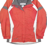 COLUMBIA Womens Red & Grey Outdoor Jacket M Polyester Blend Water Resistant Zip