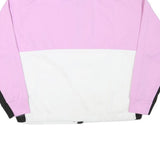 DKNY Womens Pink & White Colourblock Sweatshirt XL Zip Neck Casual Pullover
