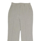 Womens Wool Blend Beige Regular Fit Straight Leg Trousers W27 L24 Tailored