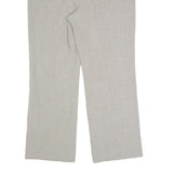 Womens Wool Blend Beige Regular Fit Straight Leg Trousers W27 L24 Tailored
