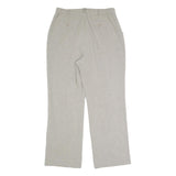 Womens Wool Blend Beige Regular Fit Straight Leg Trousers W27 L24 Tailored