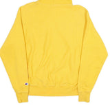 CHAMPION REVERSE WEAVE Mens Yellow Pullover Hoodie M Classic Script Logo