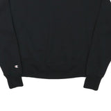 CHAMPION Womens Black Crew Neck M Cotton Blend Sweatshirt Logo Pullover