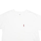 LEVI'S Womens White Cotton T-Shirt L Short Sleeve Crew Neck Pocket Plain