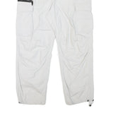 H&M Mens White Polyester Blend Relaxed Cargo Trousers W36 L28 Drawstring Pockets