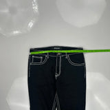True Luck Contrast Stitch Jeans - 34W UK 12 Black Cotton Blend