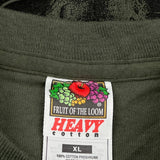 Single Stitch Marines Fruit Of The Loom Graphic T-Shirt - XL Green Cotton