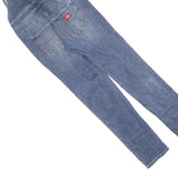 DICKIES Womens Blue Denim Cotton Relaxed Fit Dungarees S W26 L30 Classic