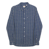 LEVI'S Mens Blue Check Shirt S Cotton Blend Casual Long Sleeve Button Closure