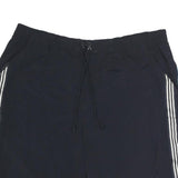 ADIDAS Mens Casual Shorts Black & Blue XL W38 Polyester Plain Drawstring Pockets