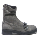 CHARLES & KEITH Womens Ankle Boots Grey Cotton Blend UK 3 Chain Detail Stylish