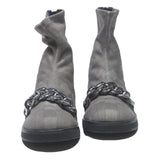 CHARLES & KEITH Womens Ankle Boots Grey Cotton Blend UK 3 Chain Detail Stylish