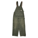 Carhartt Double Knee Overalls - 34W 30L Green Cotton