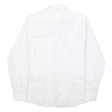TED BAKER Mens White & Black Polka Dot Shirt L Cotton Blend Classic Fit