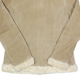 WEATHER TAMER Womens Beige Leather Jacket S Suede Plain Zip Warm Casual