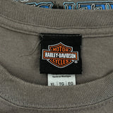 Whiskey Row Harley Davidson Graphic Long Sleeve T-Shirt - XL Gray Cotton