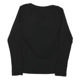 CALVIN KLEIN JEANS Womens Black Long Sleeve Crew Neck T-Shirt M Logo Cotton