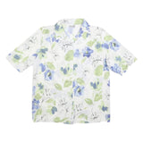 KARELIA Womens White & Blue Floral Shirt M Lightweight Polyester Blend Summer